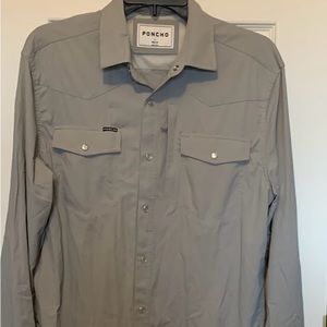 Poncho The Matagorda Men’s Long Sleeve Slim Fit Shirt size small